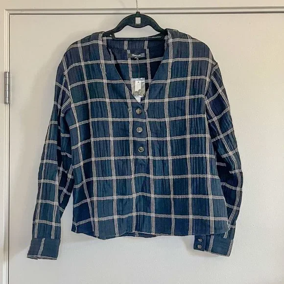 BRAND NEW | Madewell | Lightspun Evert Top in Windowpane - Picture 4 of 9